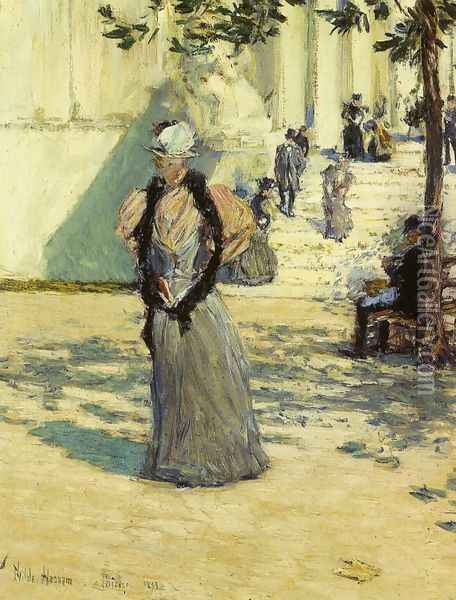 Figures in Sunlight Oil Painting - Frederick Childe Hassam