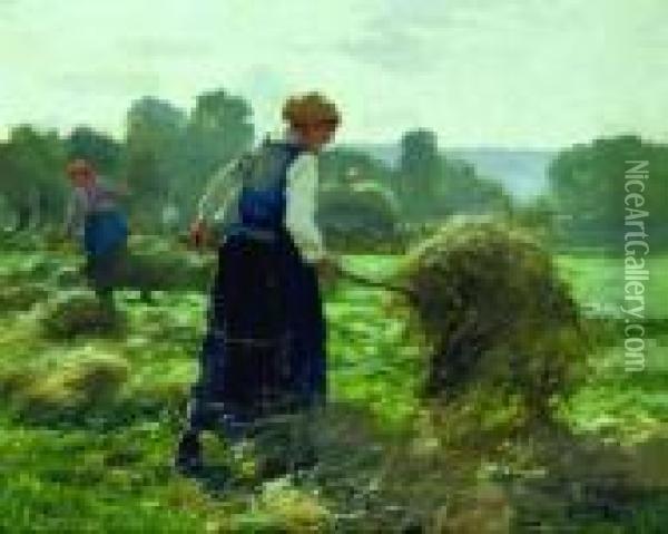Haying Time Oil Painting - Julien Dupre