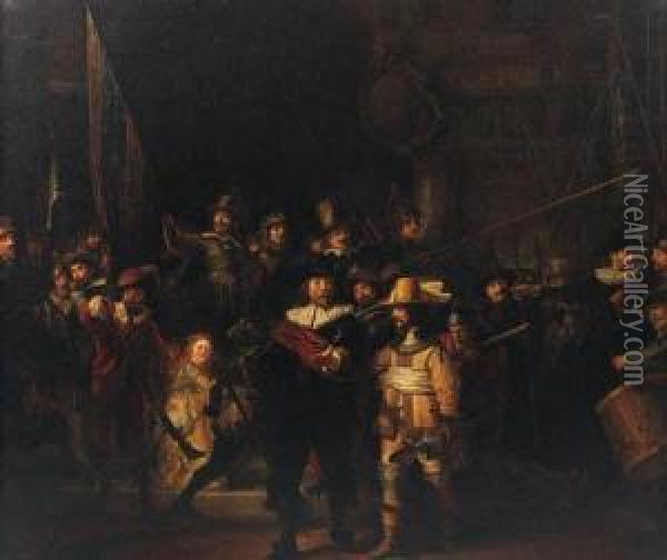 The Company Of Captain Frans Banning Oil Painting - Rembrandt Van Rijn