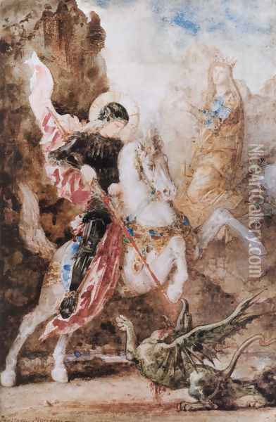 Saint Georges (St. George) Oil Painting - Gustave Moreau