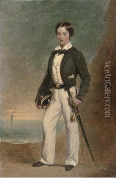 Portrait Of Captain Henry Fairfax Of The Royal Navy As A Cadet Oil Painting - Henry Hainsselin