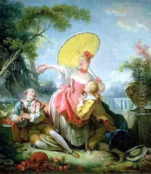 The Musical Contest Oil Painting - Jean-Honore Fragonard