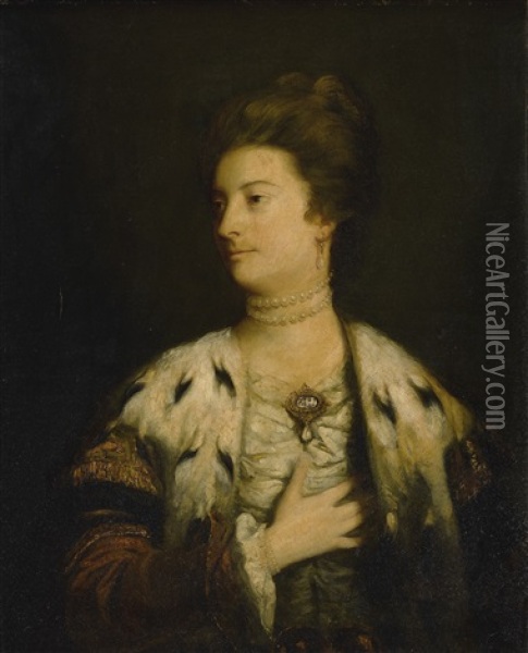 Portrait Of Lady Williams Wynn, Half Length Oil Painting - Joshua Reynolds