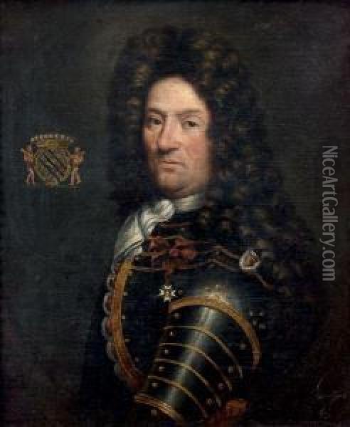 Portrait De Claude Antoine De Marenches Oil Painting - Hyacinthe Rigaud