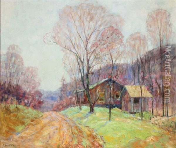 Spring Landscape- Brown County Oil Painting - Edward K. Williams
