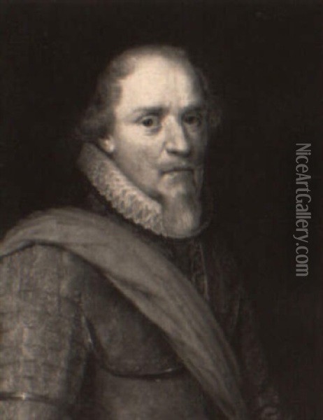 Portrait Of Prince Maurice Of Orange Oil Painting - Jan Anthonisz Van Ravesteyn