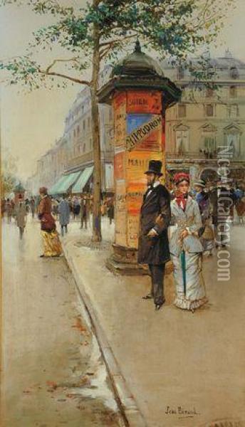  scorcio Di Strada Parigina Oil Painting - Jean-Georges Beraud