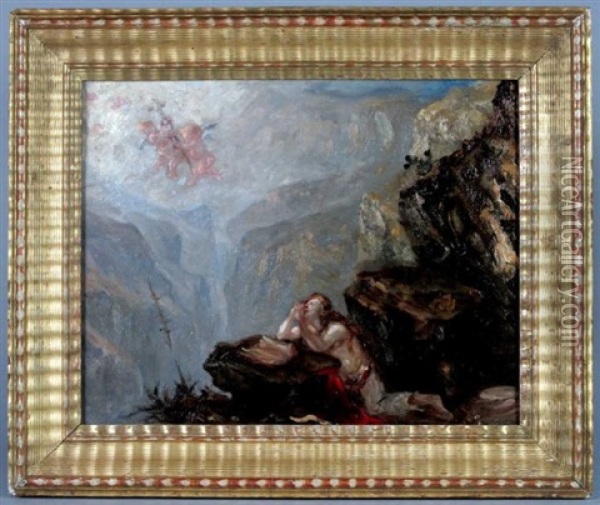 Esquisse De Sainte Madeleine Oil Painting - Paul Huet