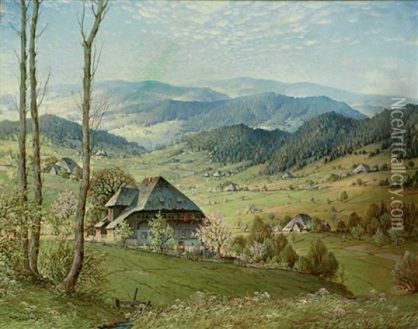 Fruhling Im Elztal Im Schwarzwald Oil Painting - Karl Hauptmann