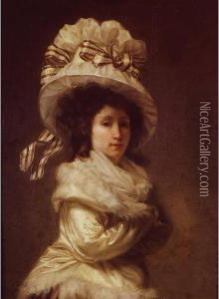 Portrait Of Madame Bernier, Nee Anne Gueret Oil Painting - Henri Pierre Danloux