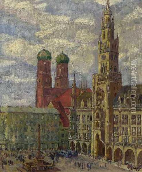 Der Marienplatz In Munchen Oil Painting - Theodor Alt