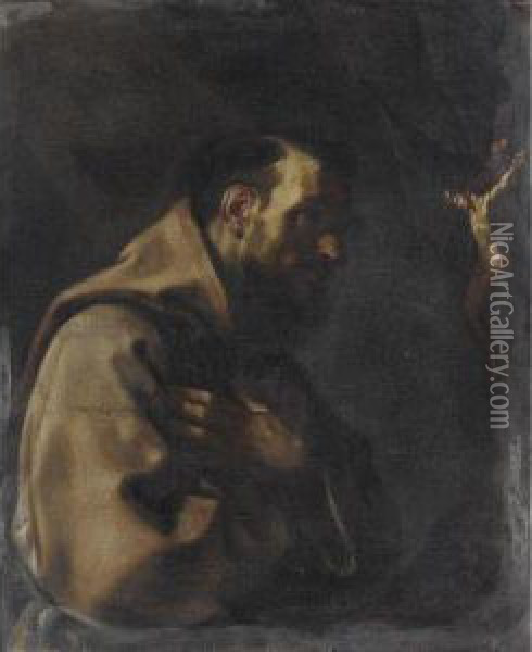 San Francesco In Preghiera Oil Painting - Elisabetta Sirani