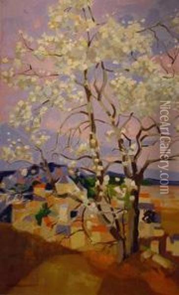 L'arbre En Fleur Oil Painting - Georges-Hippolyte Lambert
