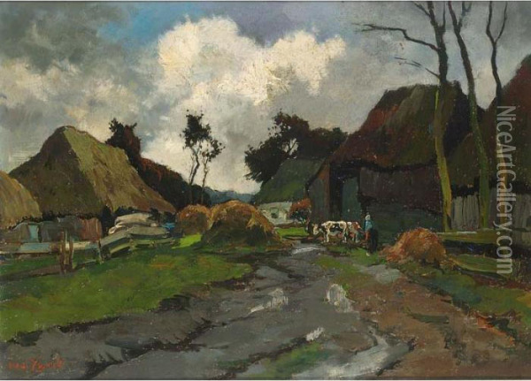 A Peasant Woman Near A Farm Oil Painting - Willem de Zwart