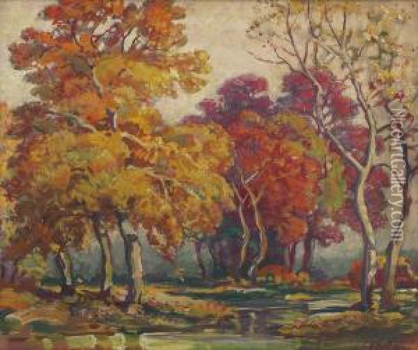 Olentangy River Oil Painting - Harold Harington Betts