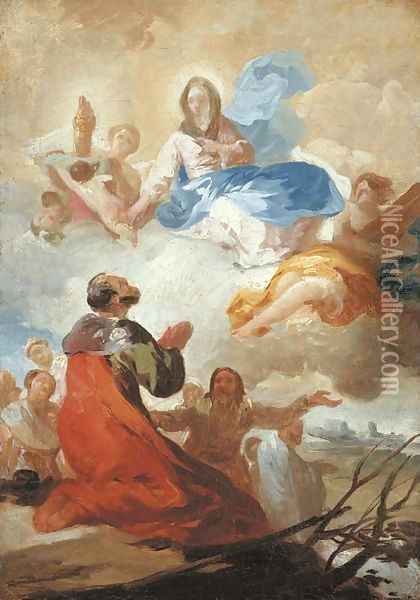 The Appearance of the Virgen del Pilar to Saint James Oil Painting - Francisco De Goya y Lucientes