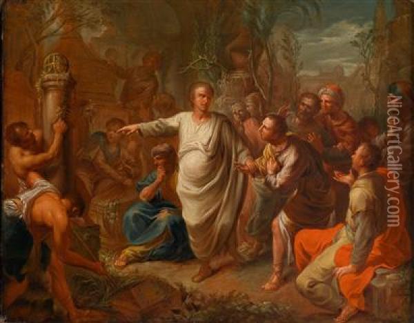 Cicero Entdeckt Das Grab Des Archimedes Oil Painting - Martin Knoller