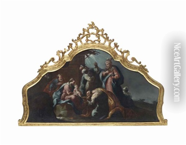 The Adoration Of The Magi Oil Painting - Gaspare Diziani