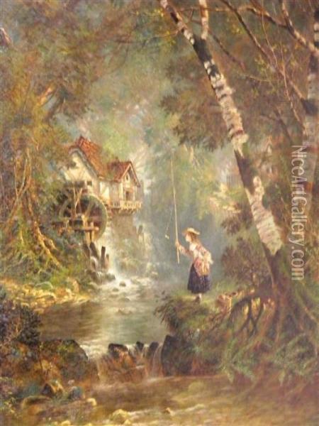 Romantic Landscape Oil Painting - Edwin, Edward Deakin