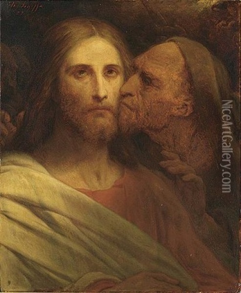 Le Baiser De Judas Oil Painting - Ary Scheffer