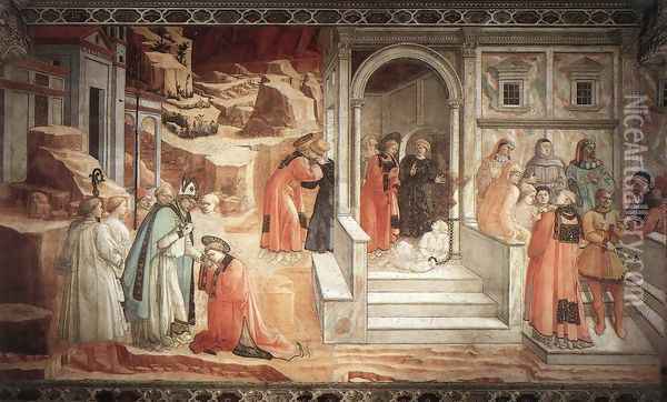 Disputation in the Synagogue 1452-65 Oil Painting - Fra Filippo Lippi