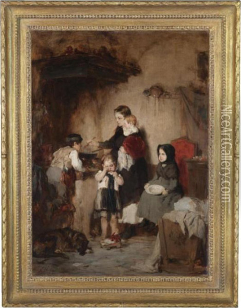 The Orphans Oil Painting - Nicholaos Gysis