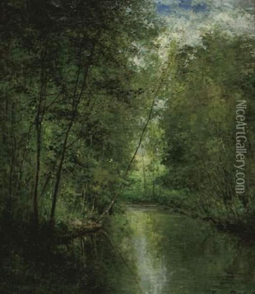 Riviere Dans Le Bois Oil Painting - Cesar De Cock