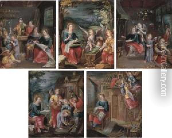 Scenes From The Childhood Of Christ Oil Painting - Pieter Van Avont