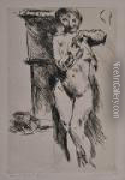 Two Female Nudes Oil Painting - Lovis (Franz Heinrich Louis) Corinth