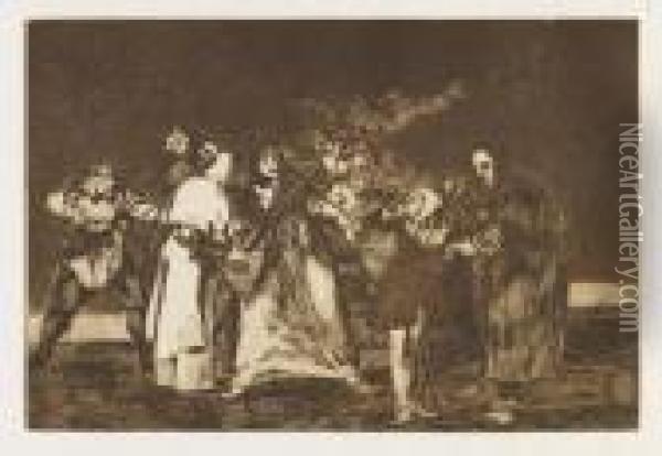 Sanan Cuchilladas Mas No Malas Palabras Oil Painting - Francisco De Goya y Lucientes