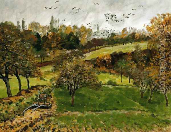Autumn Landscape, Louveciennnes Oil Painting - Alfred Sisley