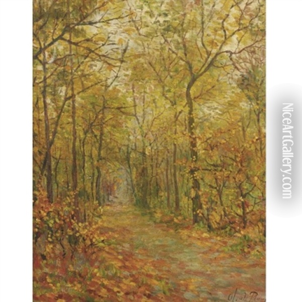 Path Through The Forest Oil Painting - Olivier de Penne