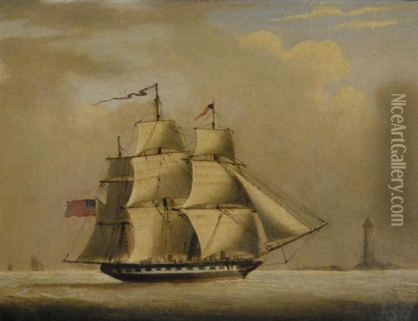 Ship/sloop Peacock Oil Painting - James Buttersworth