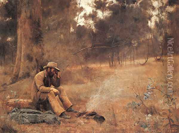 Down on his Luck Oil Painting - Frederick McCubbin