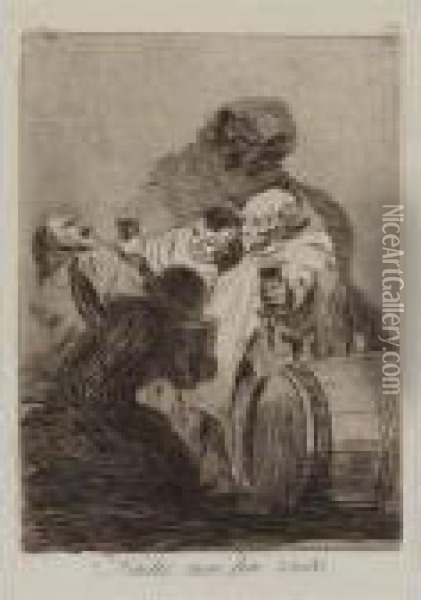 Ni Asi La Distingue; Que Sacrificio! Oil Painting - Francisco De Goya y Lucientes