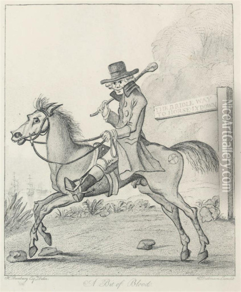 Bunbury's Specimens Of Horsemanship Oil Painting - William Dickinson