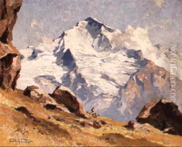 Blick Auf Das Jungfraumassiv Oil Painting - Hans Maurus