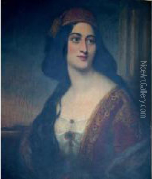 An Athenian Lady, No.2 Oil Painting - Maria A. Moseley