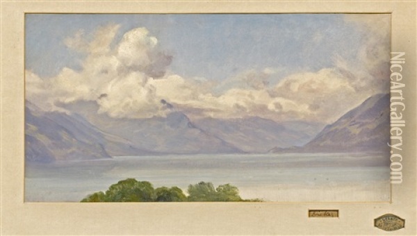 Thunersee Von Leissigen Aus Oil Painting - Johann Friedrich Dietler