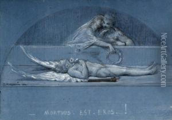 Mortus Est Eros Oil Painting - Alexis-Joseph Mazerolle