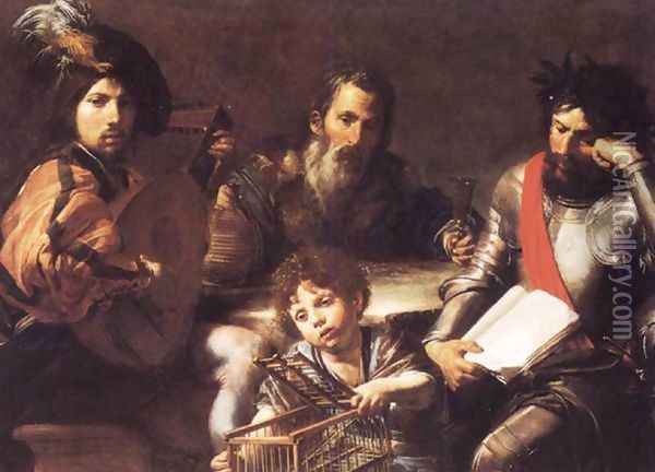 The Four Ages of Man 1627-30 Oil Painting - Jean de Boulogne Valentin