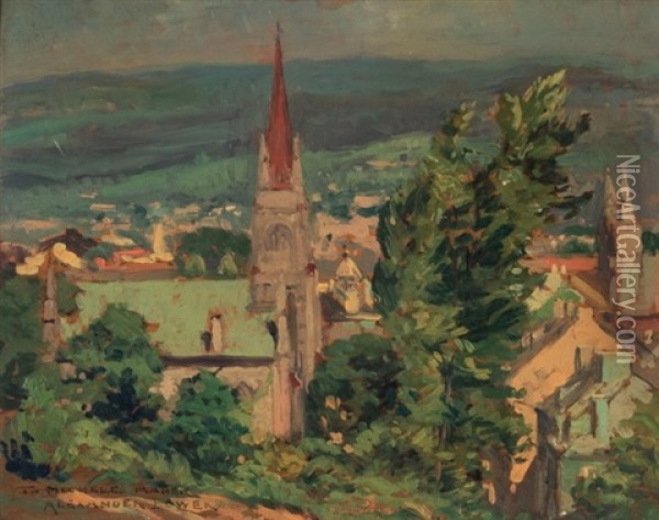 View From The Top Of The Hill Oil Painting - Alexander Bower