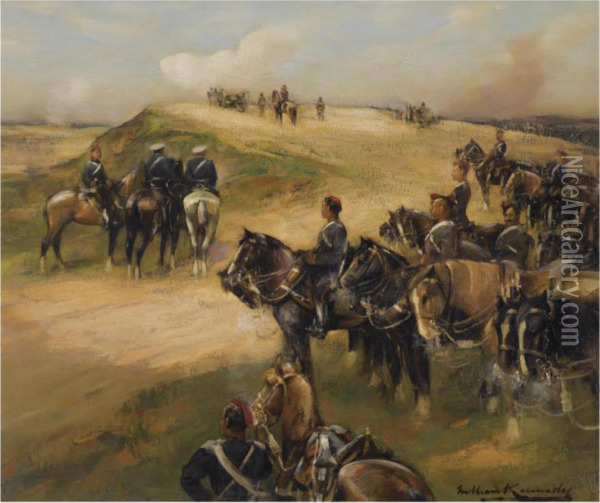 The Royal Horse Artillery In Action Oil Painting - William Kennedy