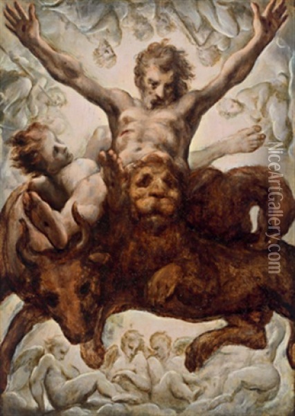 Christus Mit Den Symbolen Der Vier Evangelisten Oil Painting -  Correggio