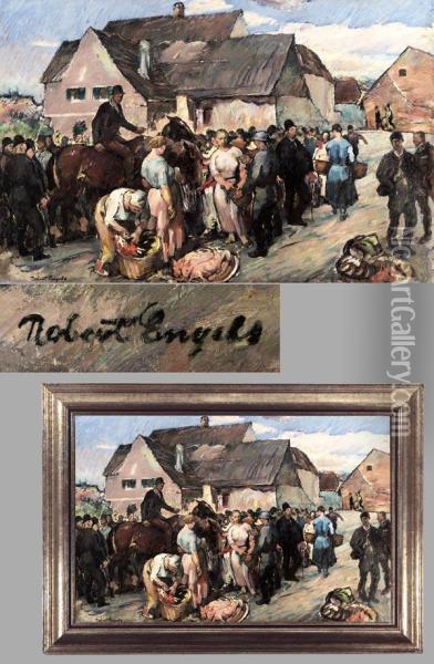 Signiert, 81x118 Cm Oil Painting - Robert Engels