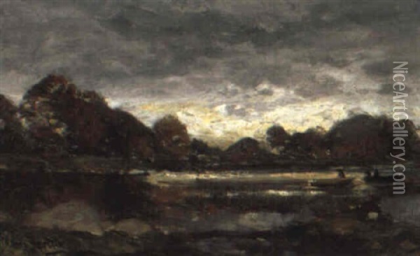 Moorsee Bei Herannahendem Unwetter Oil Painting - Hans Von Bartels
