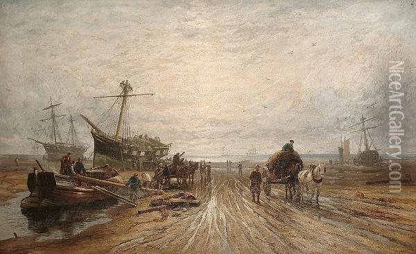 Low Tide Oil Painting - William Clarkson Stanfield