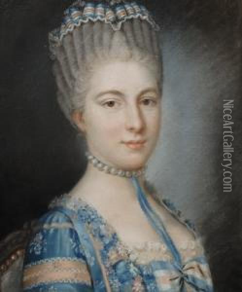 Portrait Of A Lady Oil Painting - Maurice Quentin de La Tour