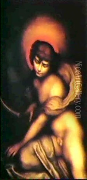 Cupid Oil Painting - Leonard Sarluis