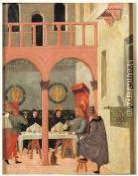Saint Thomas D'aquin A La Table Du Roi Saint Louis Oil Painting - Bartolomeo Torri